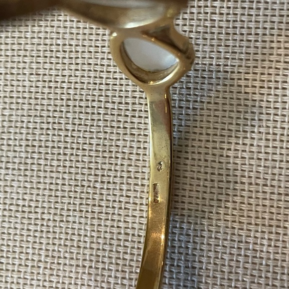 Made in India 14K Gold Plated Moon Stone Cuff Bracelet - Picture 5 of 5